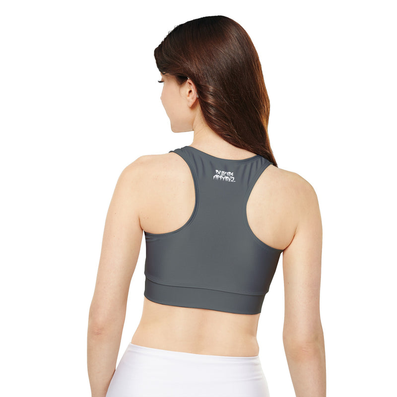 Dark Grey Fully Lined Padded Sports Bra