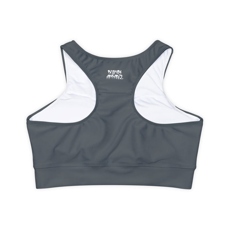 Dark Grey Fully Lined Padded Sports Bra