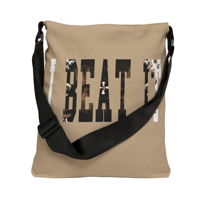 SANDSTONE Adjustable Tote Bag-I Beat it Graphic 