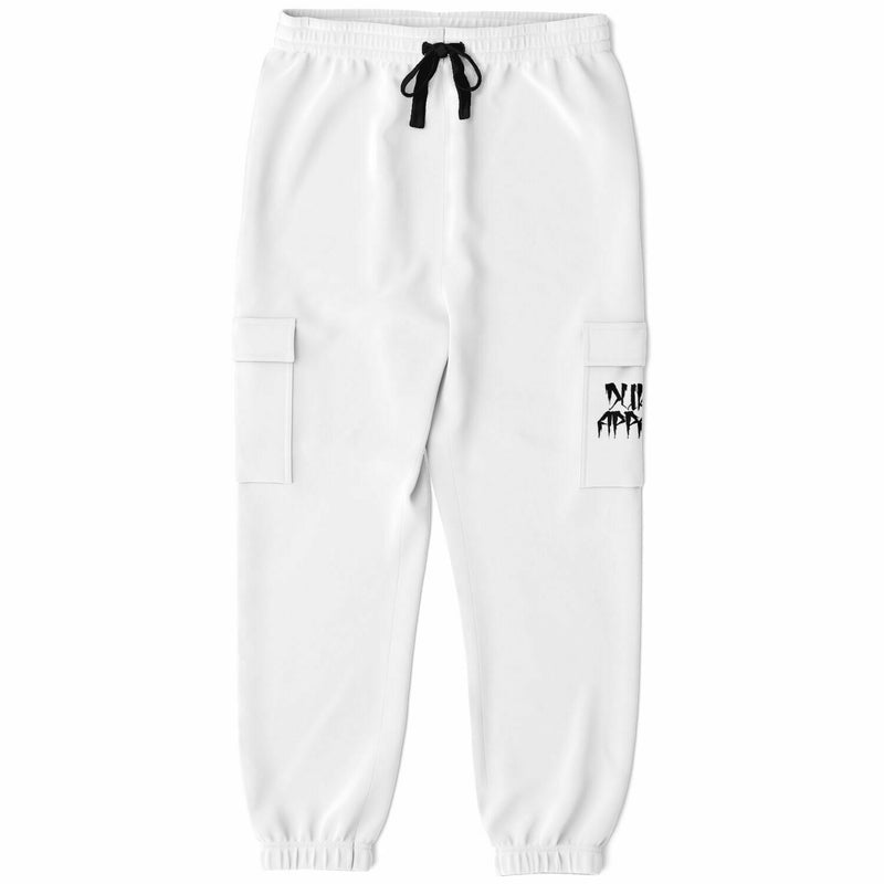 White Athletic Cargo Sweatpants