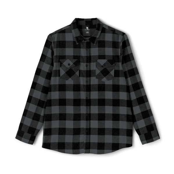 Pleated Black-Gray Flannel Shirt-Conquerors Graphic