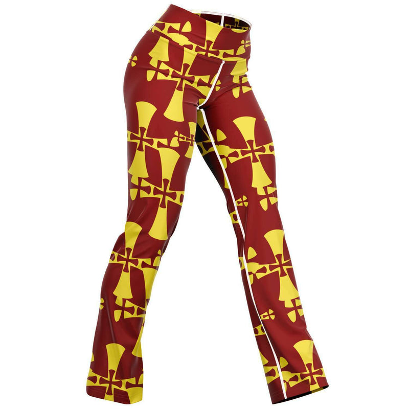 Red Crusader Flare Red-Yellow Leggings