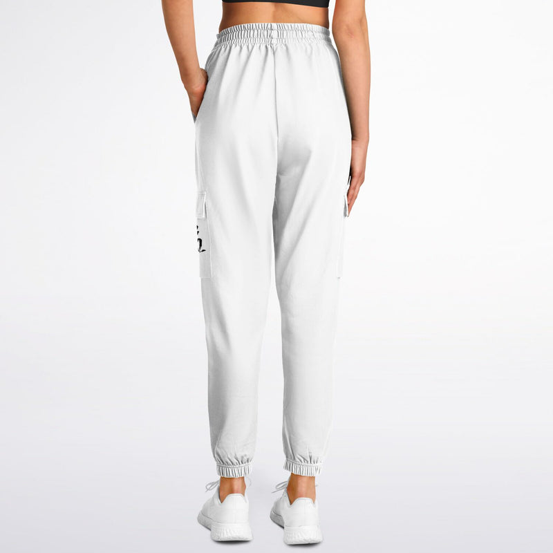 White Athletic Cargo Sweatpants from Dukiri Apparel