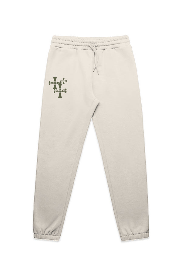 Ecru ATHLETIC MENS STENCIL TRACK PANTS-EMBROIDERED 3 CRUSADER