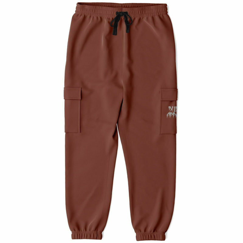 Recycled Polyester Brown Athletic Cargo Sweatpants