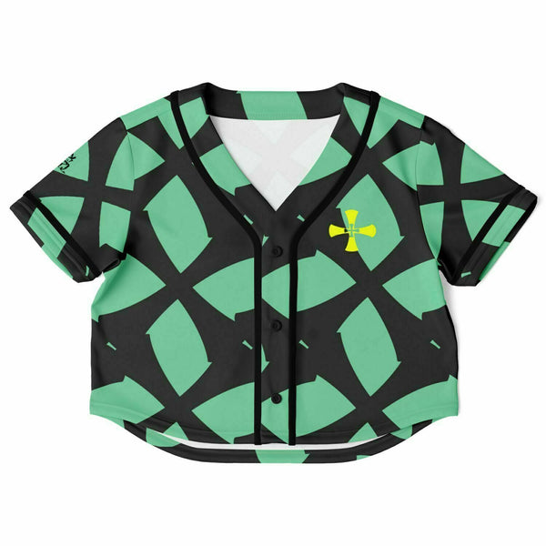 Yellow-green crusader Cropped Baseball Jersey