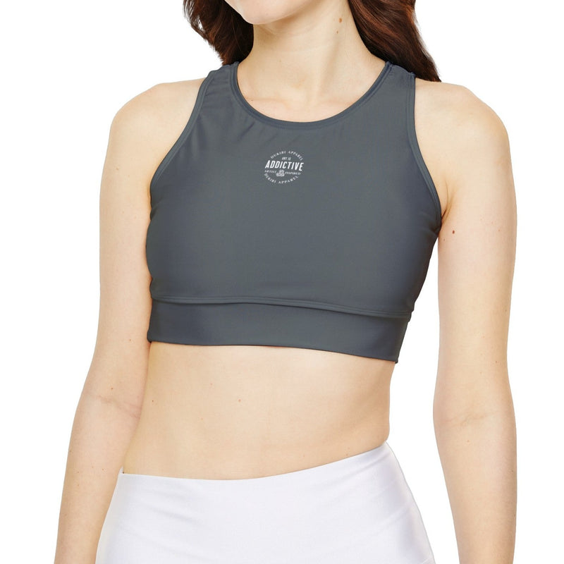 Dark Grey Fully Lined Padded Sports Bra