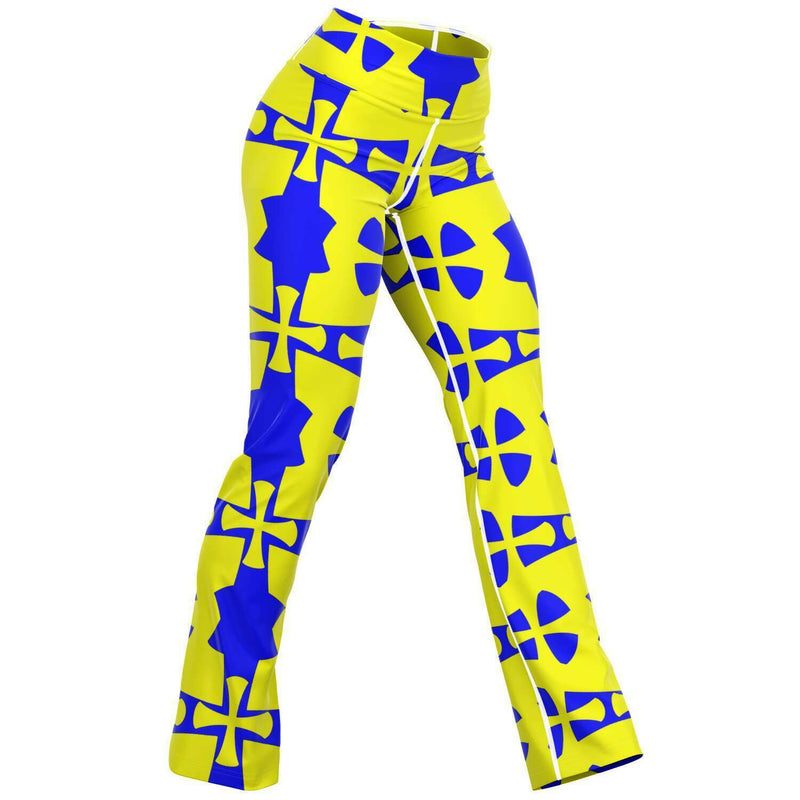 Blue-Yellow Crusader Flare Leggings