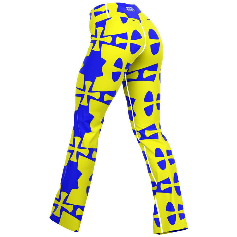 Blue-Yellow Crusader Flare Leggings