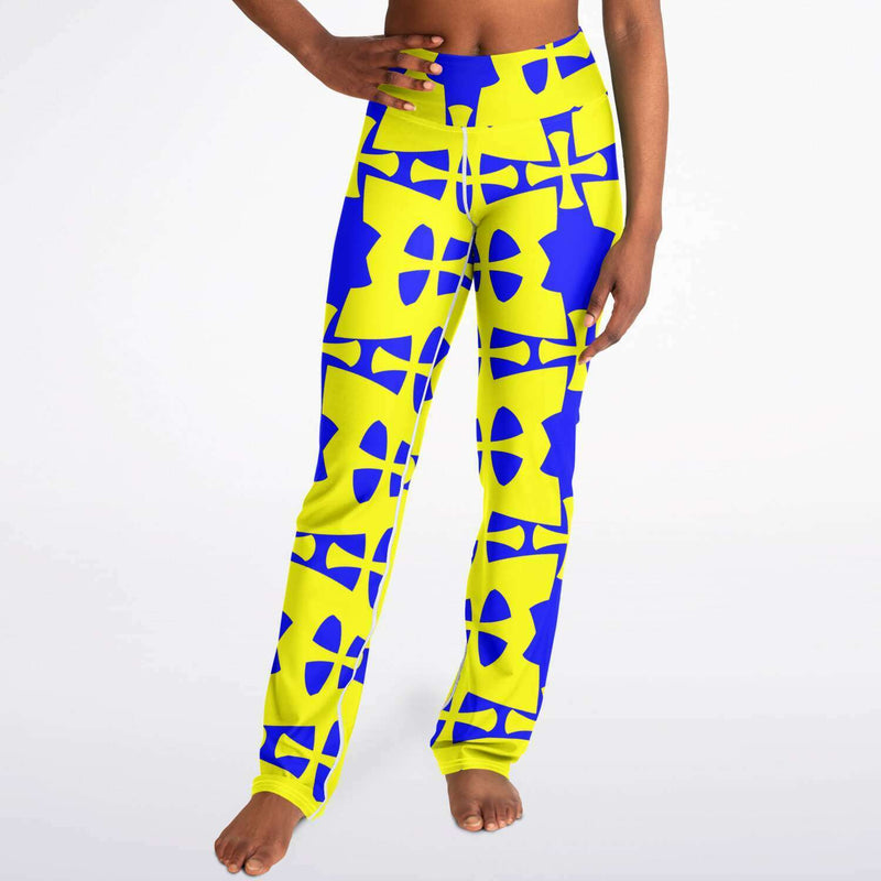 Blue-Yellow Crusader Flare Leggings