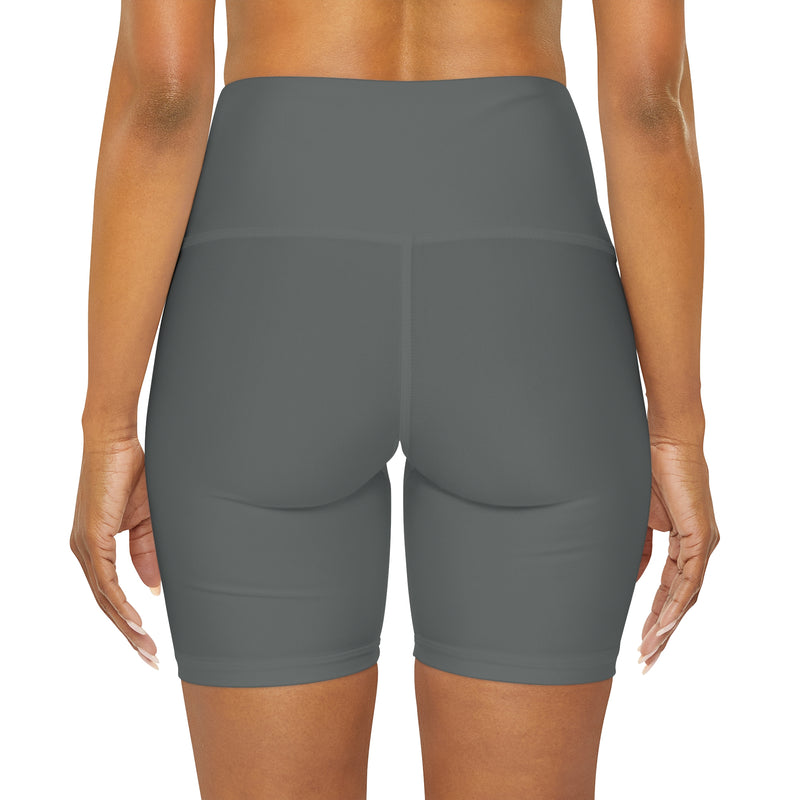 Dark Grey High Waisted Yoga Shorts