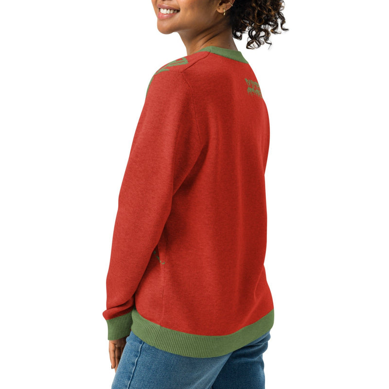 Jingle-Bell-Red-Knitted-crew-neck-sweater-women-back