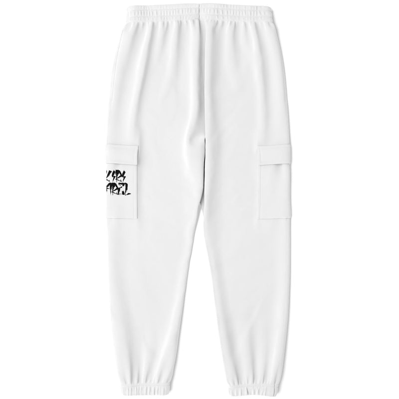 White Athletic Cargo Sweatpants