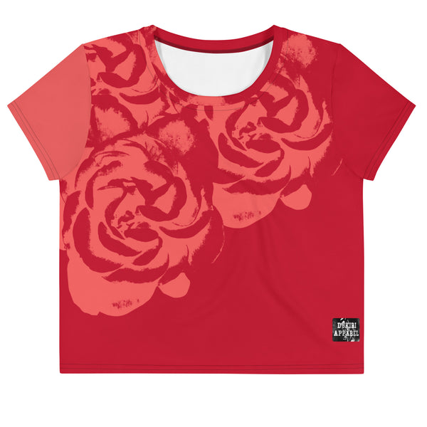 Big Red Rose Crop Tee