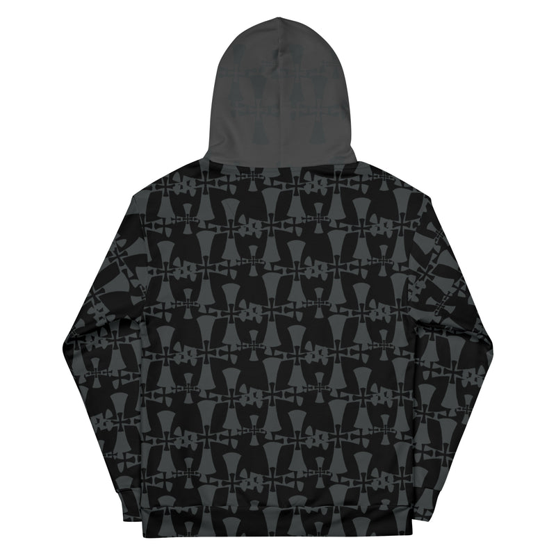 Men's Recycled Black-Gray Hoodie-Allover 3 crusader print