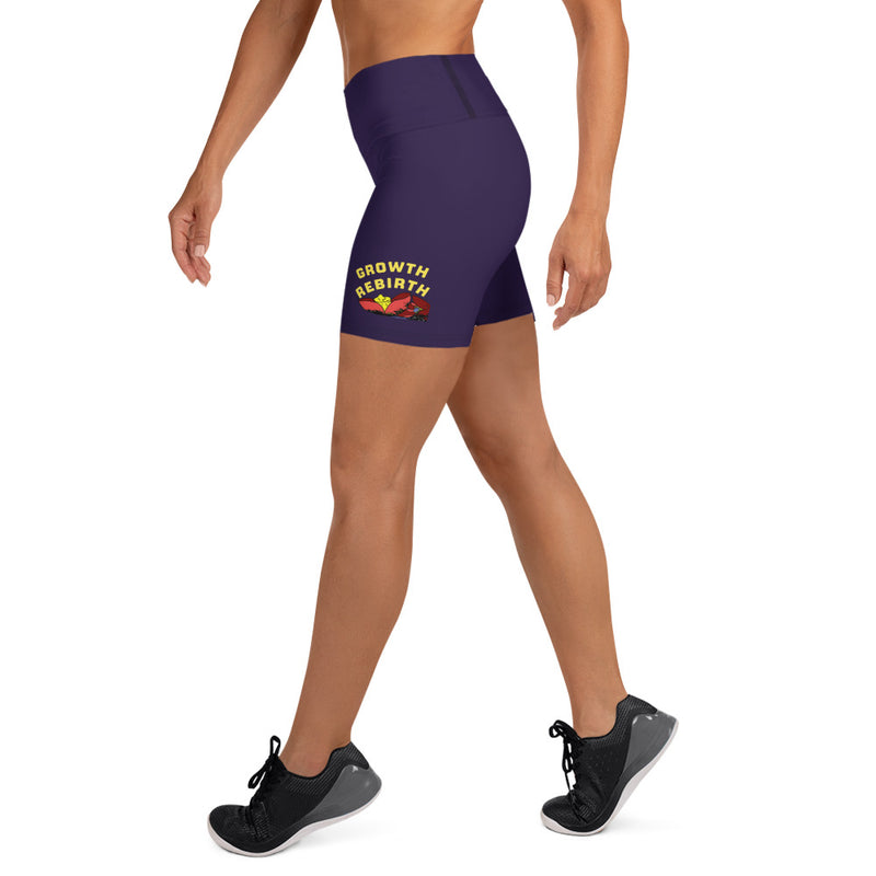 Lotus Growth Purple Yoga Shorts