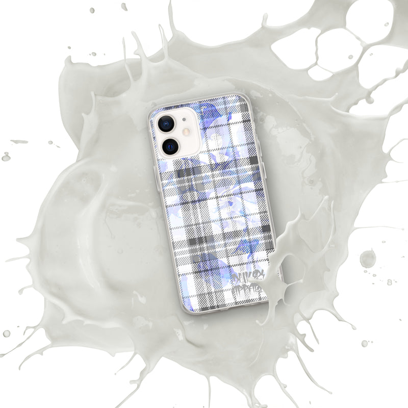 Grey Flannel Pattern Clear iPhone® Case