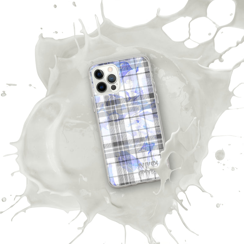 Grey Flannel Pattern Clear iPhone® Case