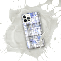 Grey Flannel Pattern Clear iPhone® Case