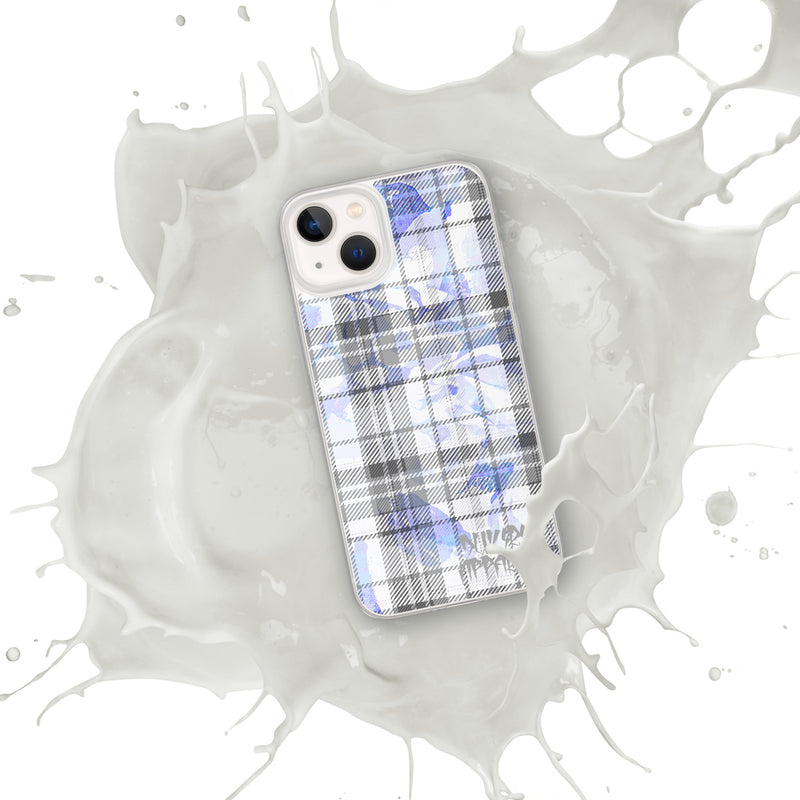 Grey Flannel Pattern Clear iPhone® Case