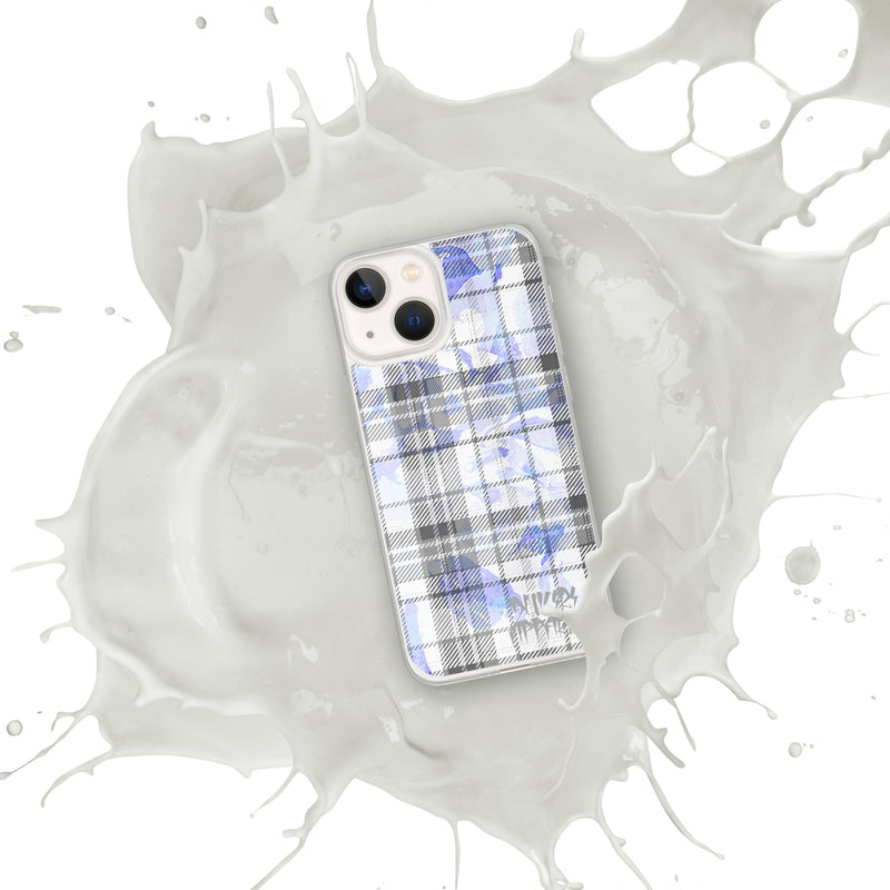 Grey Flannel Pattern Clear iPhone® Case