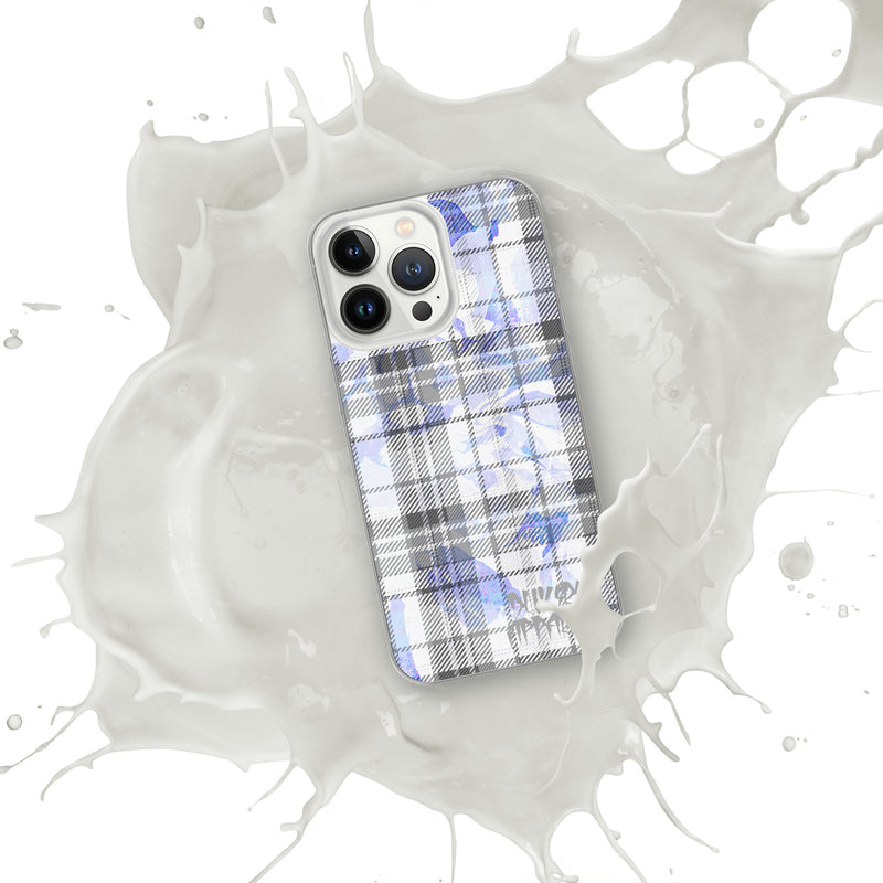 Grey Flannel Pattern Clear iPhone® Case