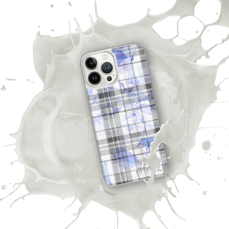 Grey Flannel Pattern Clear iPhone® Case