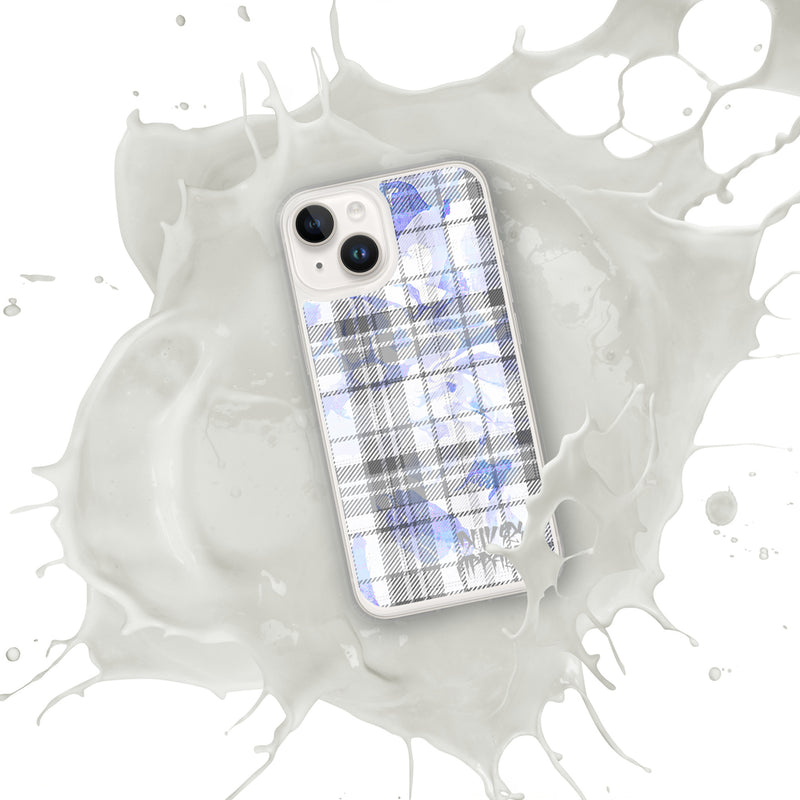 Grey Flannel Pattern Clear iPhone® Case