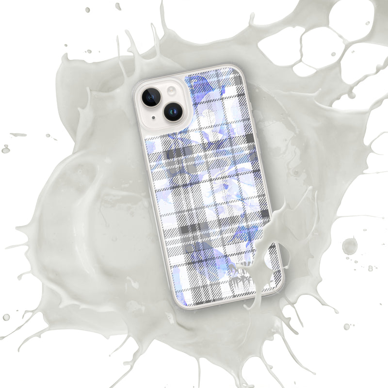 Grey Flannel Pattern Clear iPhone® Case