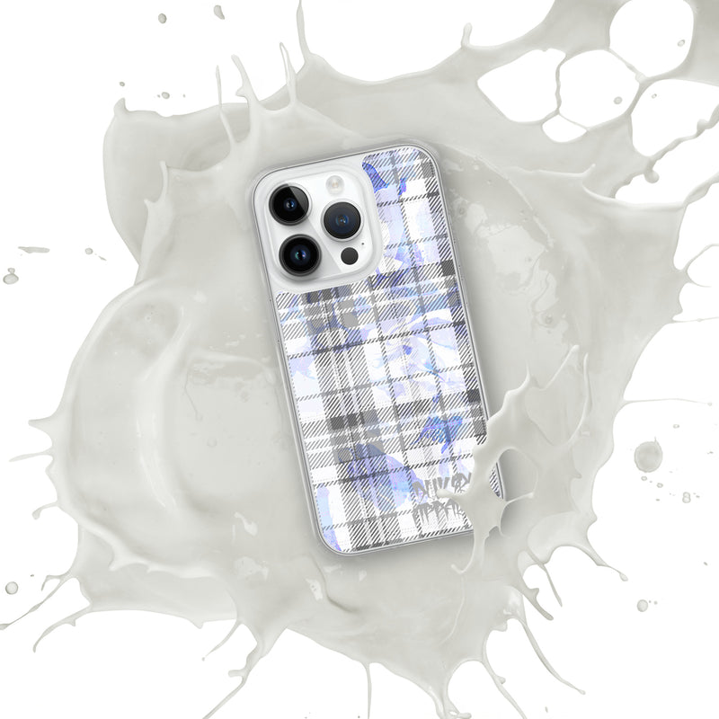 Grey Flannel Pattern Clear iPhone® Case