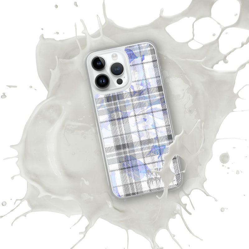 Grey Flannel Pattern Clear iPhone® Case