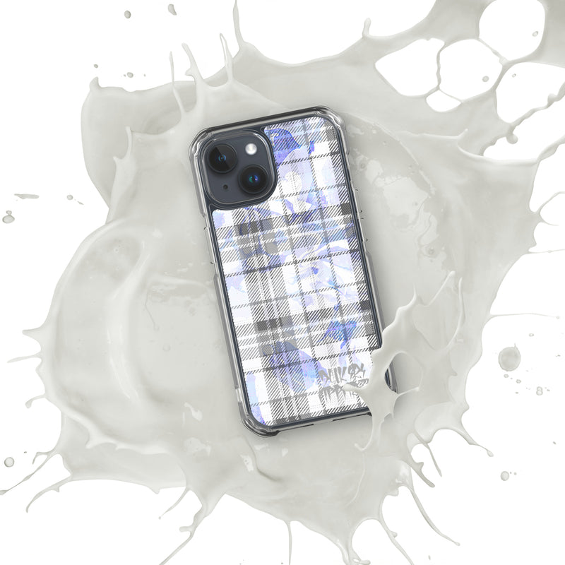 Grey Flannel Pattern Clear iPhone® Case