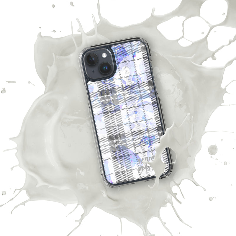 Grey Flannel Pattern Clear iPhone® Case