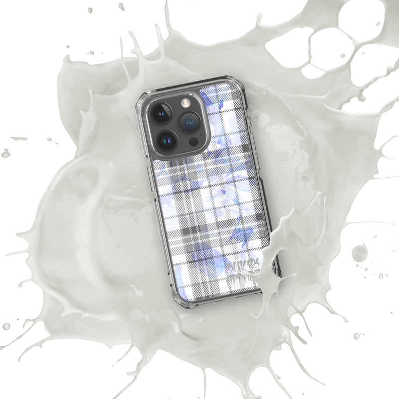 Grey Flannel Pattern Clear iPhone® Case