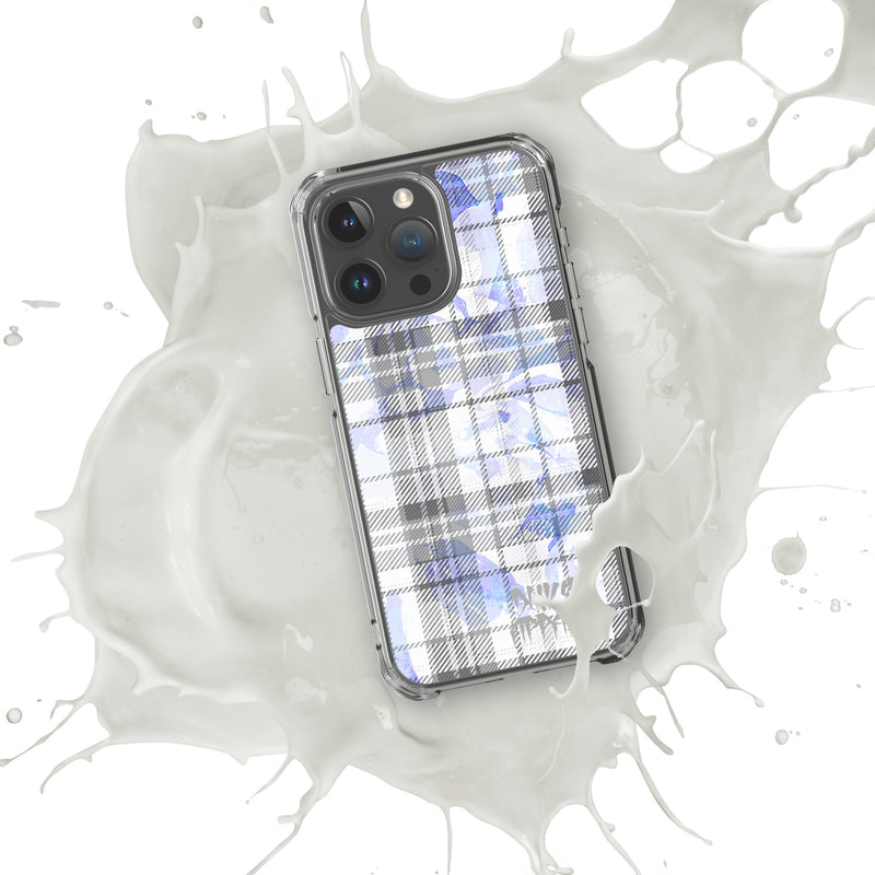 Grey Flannel Pattern Clear iPhone® Case