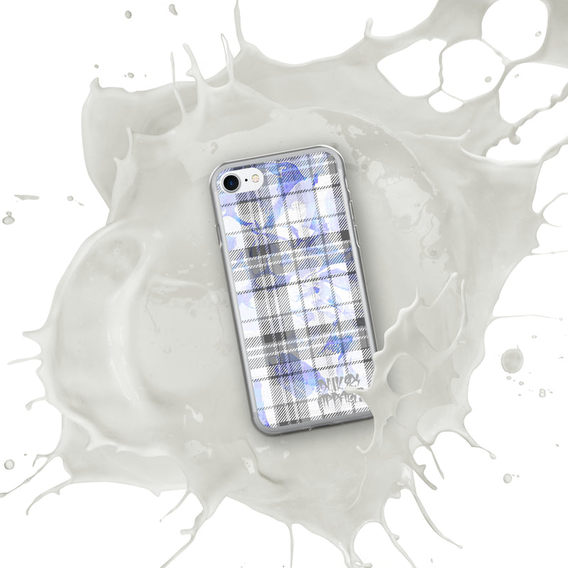 Grey Flannel Pattern Clear iPhone® Case