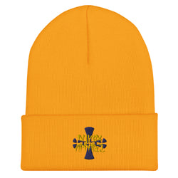 Gold Cuffed Beanie- Embroidered Crusaders Cross Logo