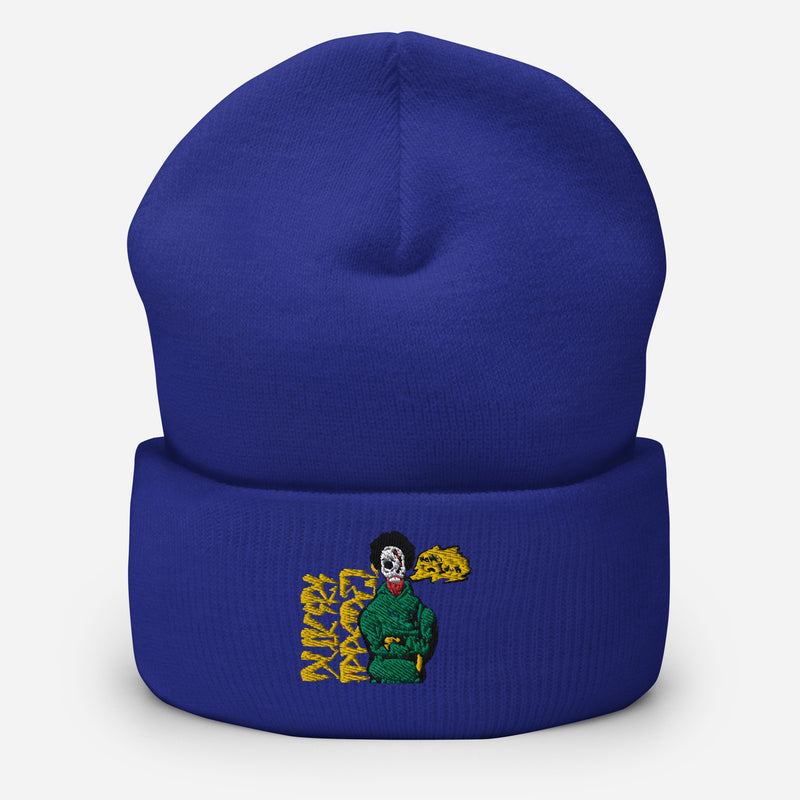 Ivan Royal Blue Embriodered Cuffed Beanie