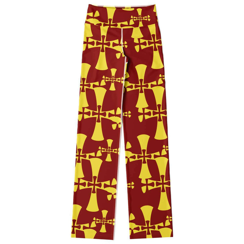 Red Crusader Flare Red-Yellow Leggings