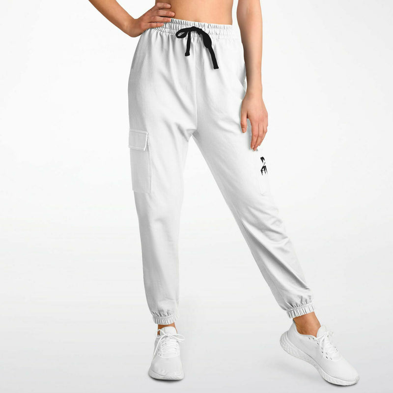 White Athletic Cargo Sweatpants from Dukiri Apparel