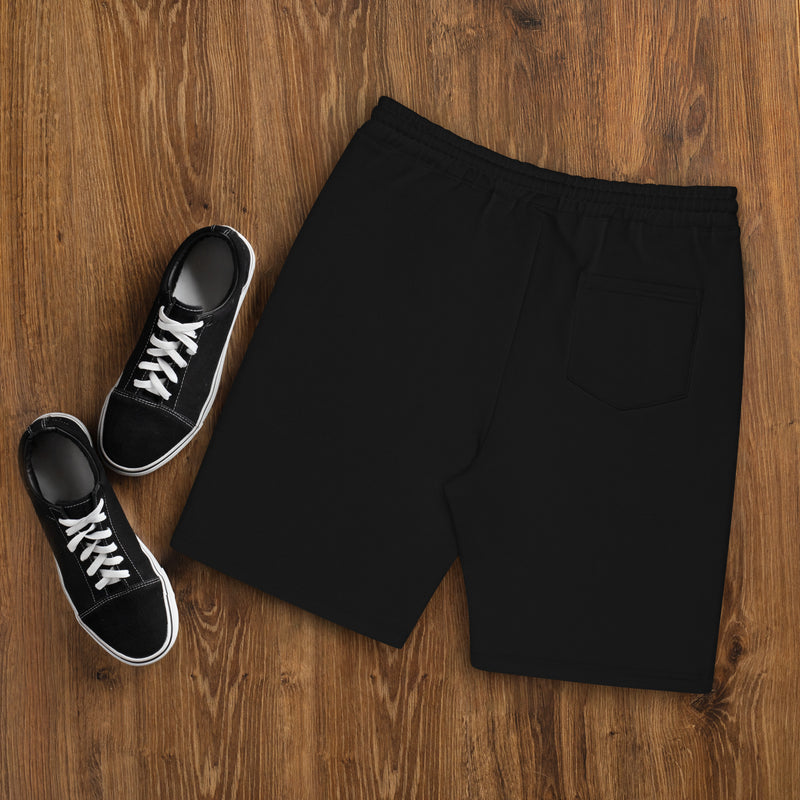 Embroidered Dukiri Logo Men's Black fleece shorts