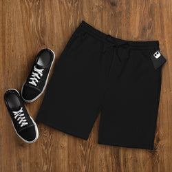 Embroidered Dukiri Logo Men's Black fleece shorts