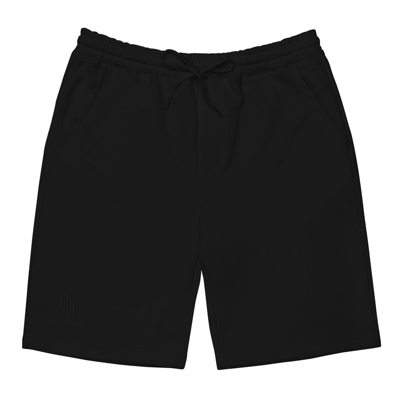 Embroidered Dukiri Logo Men's Black fleece shorts