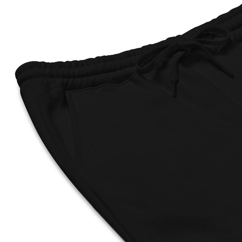 Embroidered Dukiri Logo Men's Black fleece shorts