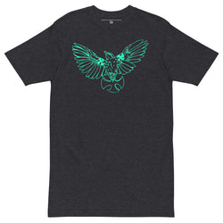 Men’s Charcoal Heather heavyweight tee-Mocking Bird