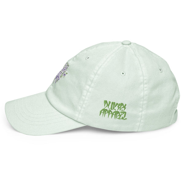 Green Pastel Embroidered Lilac baseball hat