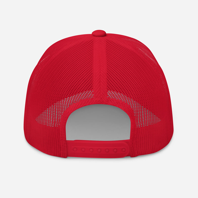 Embroidered Conquerors Red Trucker Cap