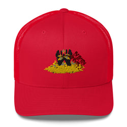 Embroidered Conquerors Red Trucker Cap