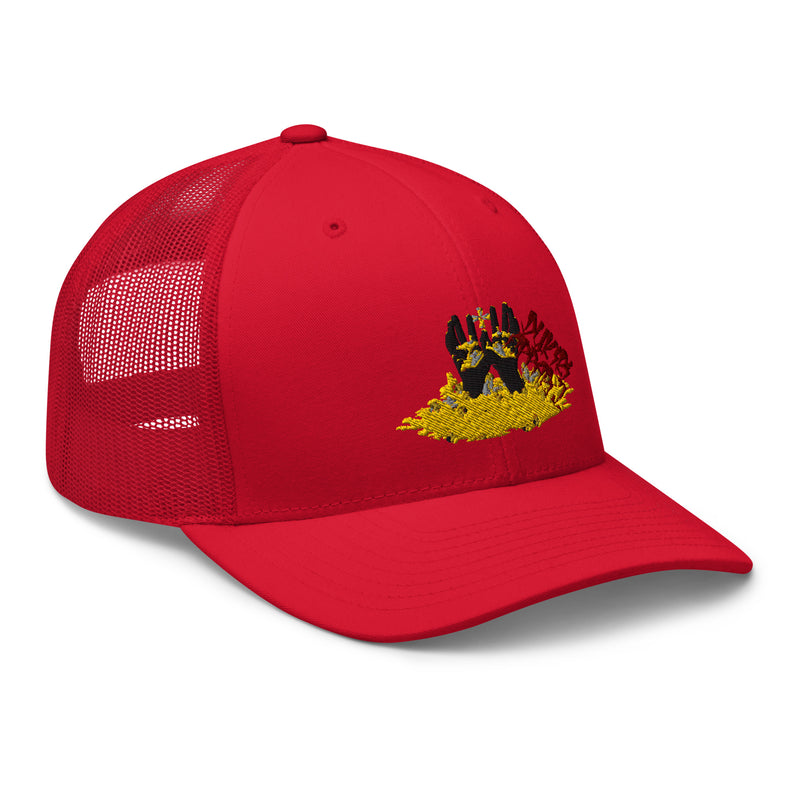 Embroidered Conquerors Red Trucker Cap