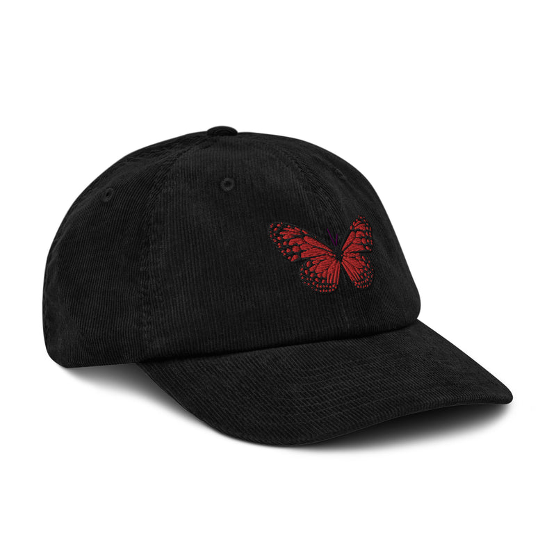 Red Butterfly Corduroy hat